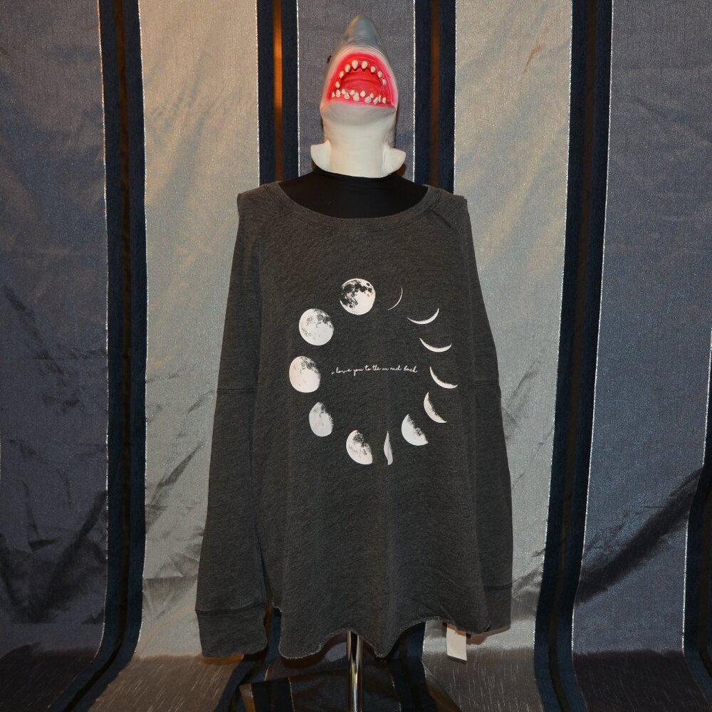 Target Grayson Threads Moon Phases Cold Shoulder Sweatshirt I Love You Moon Back